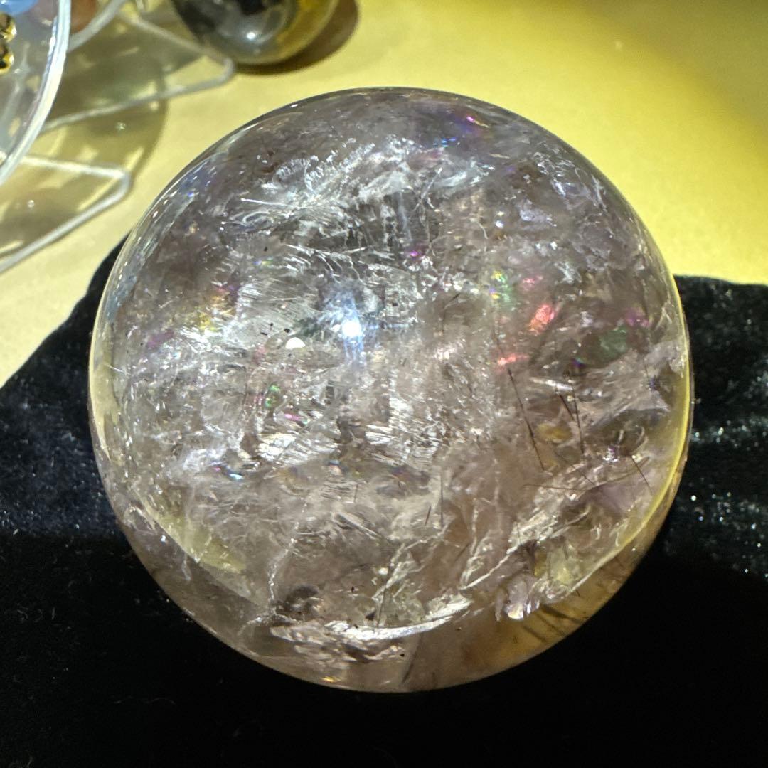 エレスチャル　アメジスト　ルチル　天然石　スフィア　貴重