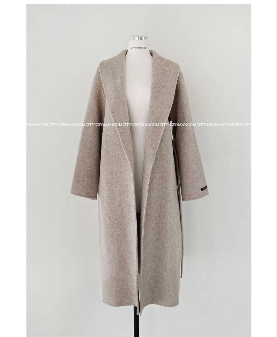 大お値下げ◎アルパカ混ショールハンドメイドコート