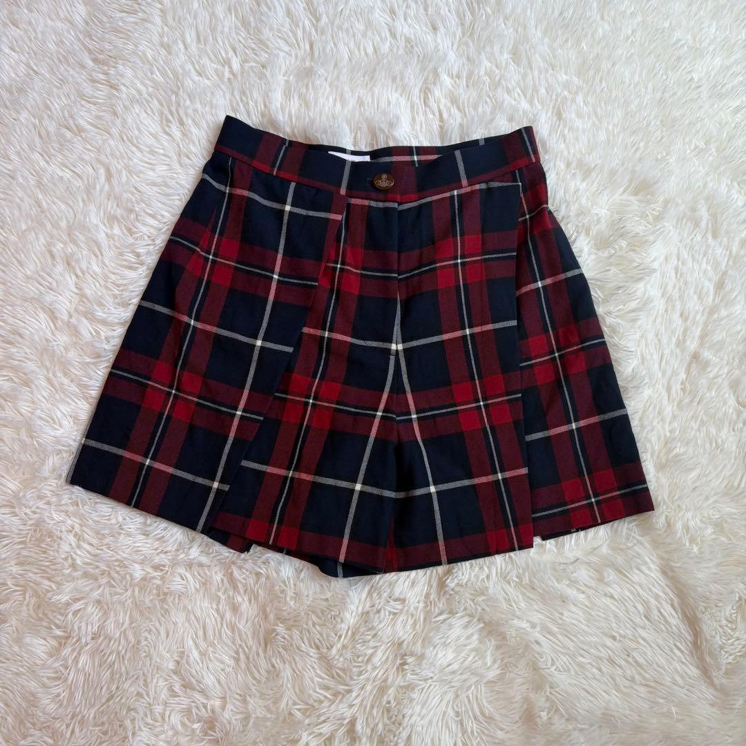 ヴィヴィアンウエストウッド チェック巻きスカートライティングスカート オーブ