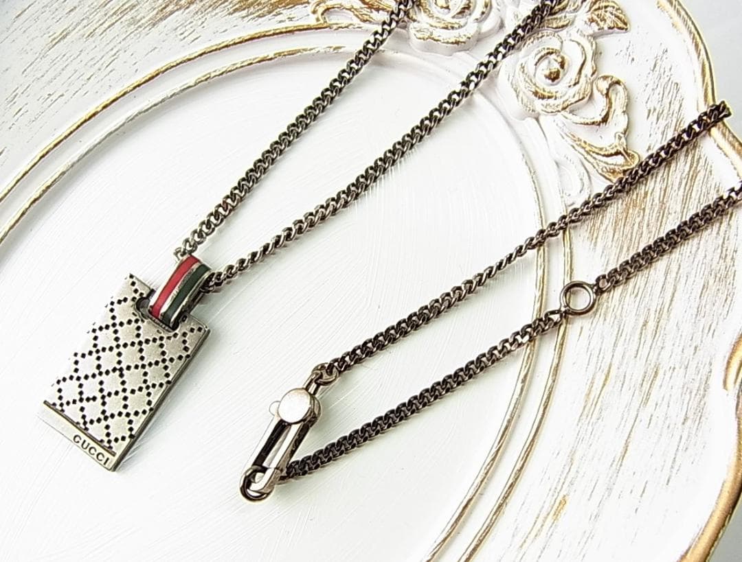 ねぎとろ様用正規品美品GUCCIグッチ　ディアマンテ　SV925ネックレス男女