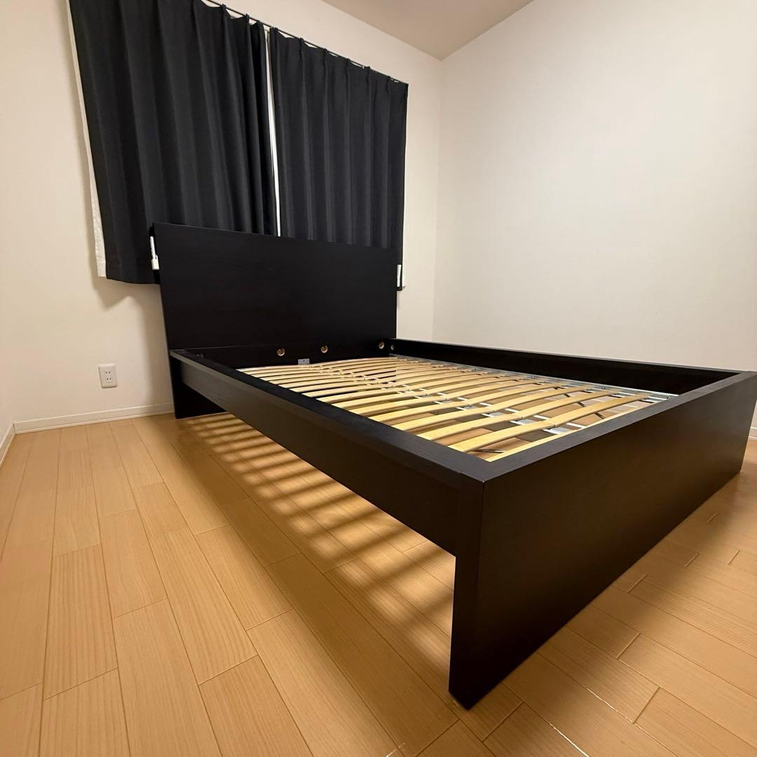 【川崎市引き取り限定】IKEA ダブルベッドフレーム ブラック
