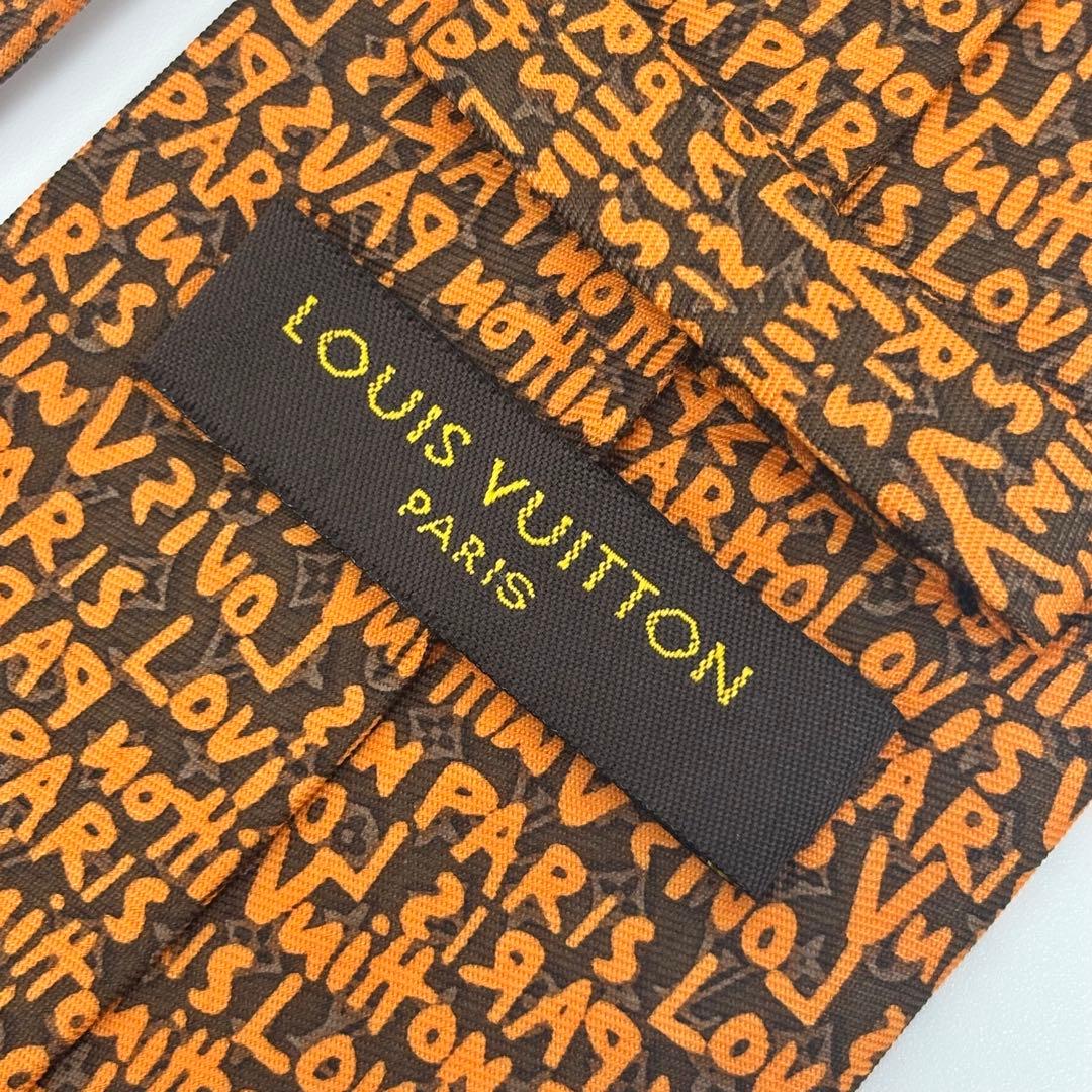 【極美品✨】 ルイヴィトン グラフィティ ネクタイ ロゴ 総柄 シルク 100%