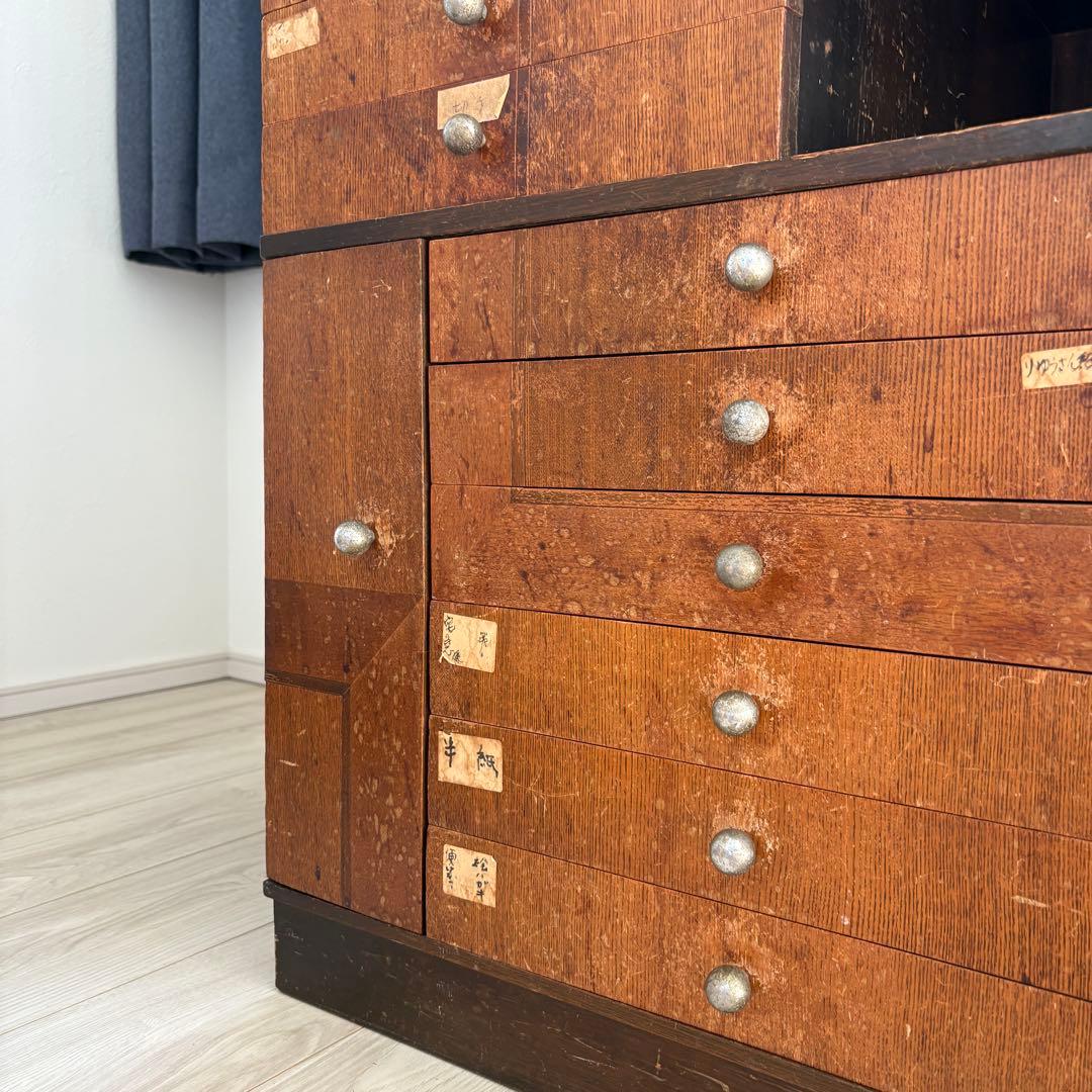 昭和レトロ 木製 小引き出し 収納棚 古家具 アンティーク 作業台