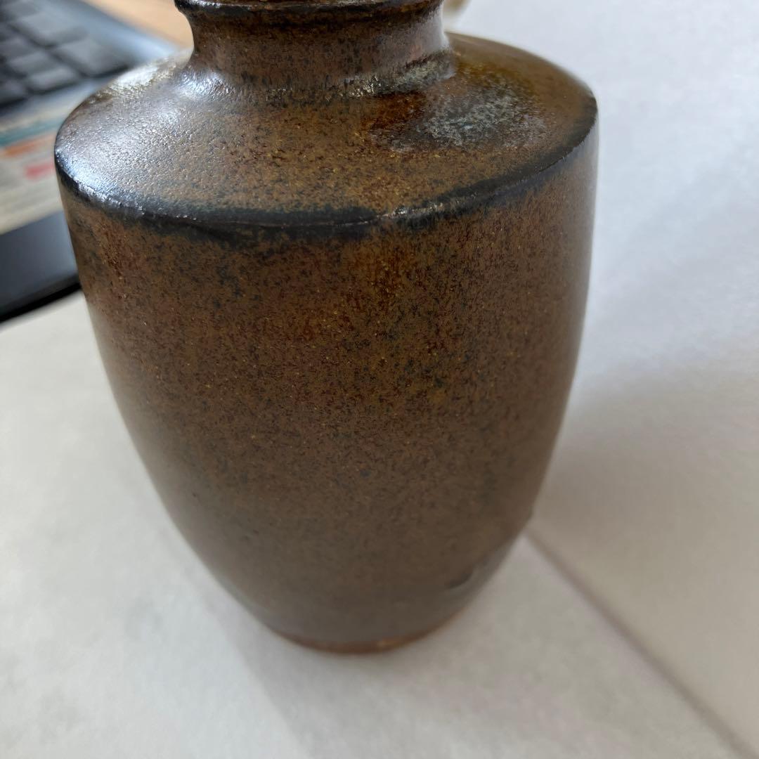 茶道具　肩衝茶入　仕覆　洛東定一(桶谷定一と推定)造　蓋金箔一部捲れ　S29CH