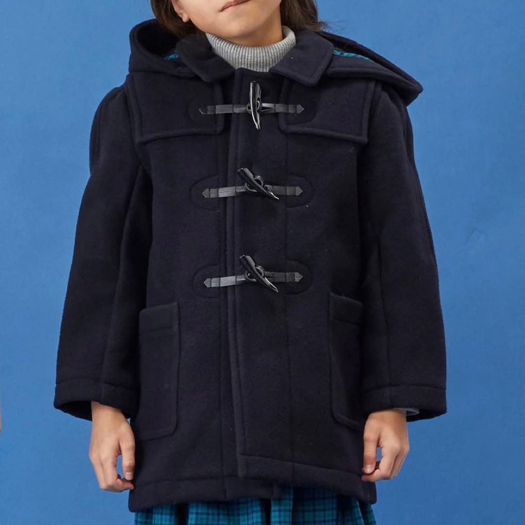 定価約6.4万円 未使用 ファミリア　ダッフルコート　現行　フード取り外し可　紺