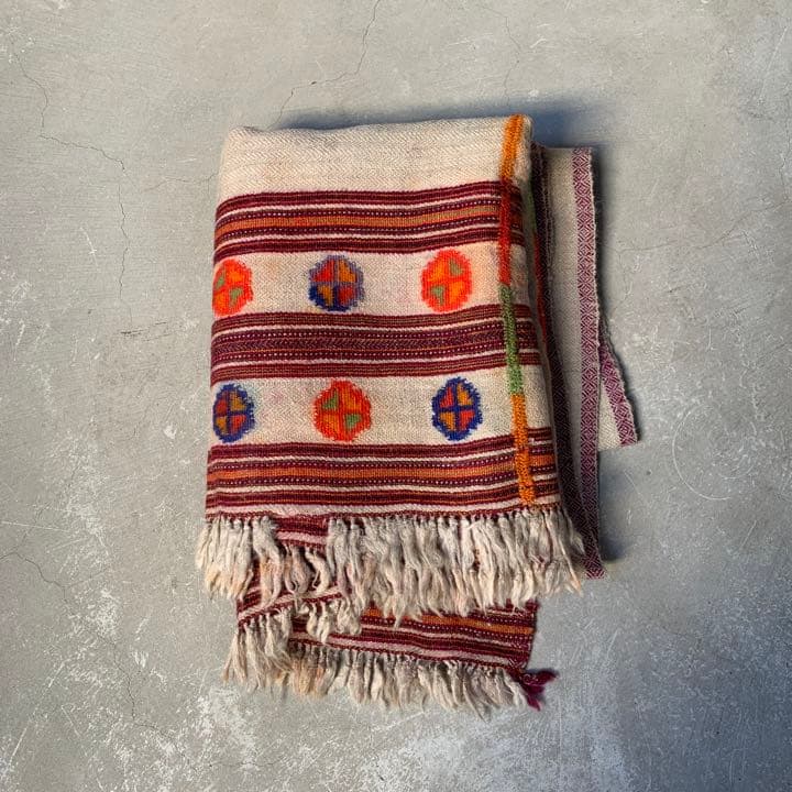 antique vintage ヒマラヤ　ウール　ブランケット　①