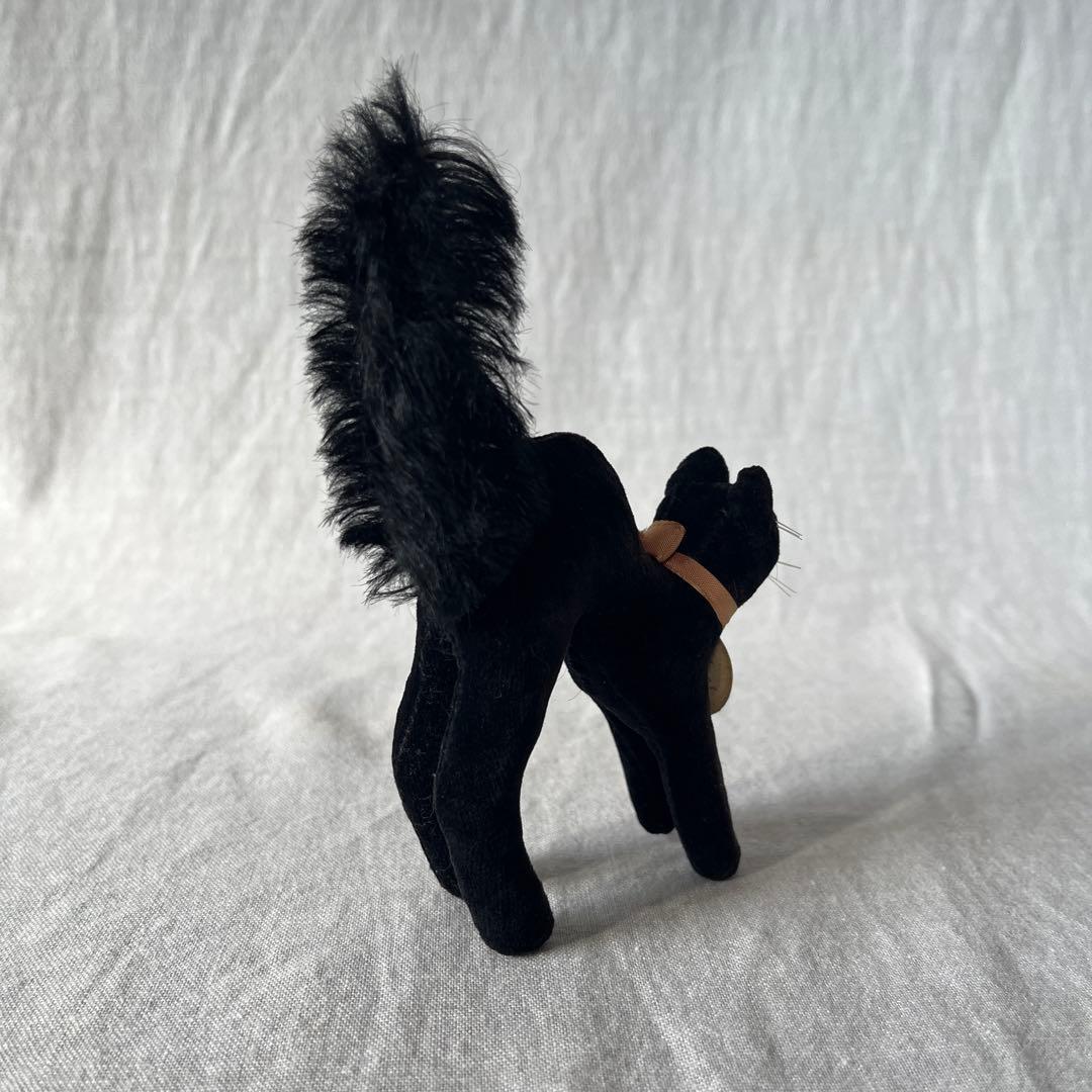 【最小】アンティーク　シュタイフ　トムキャット　tom cat 黒ねこ