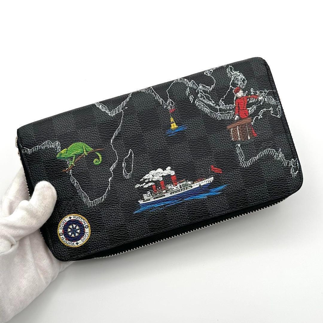 【希少/極美品】ルイヴィトン ダミエグラフィット マップ ジッピーオーガナイザー