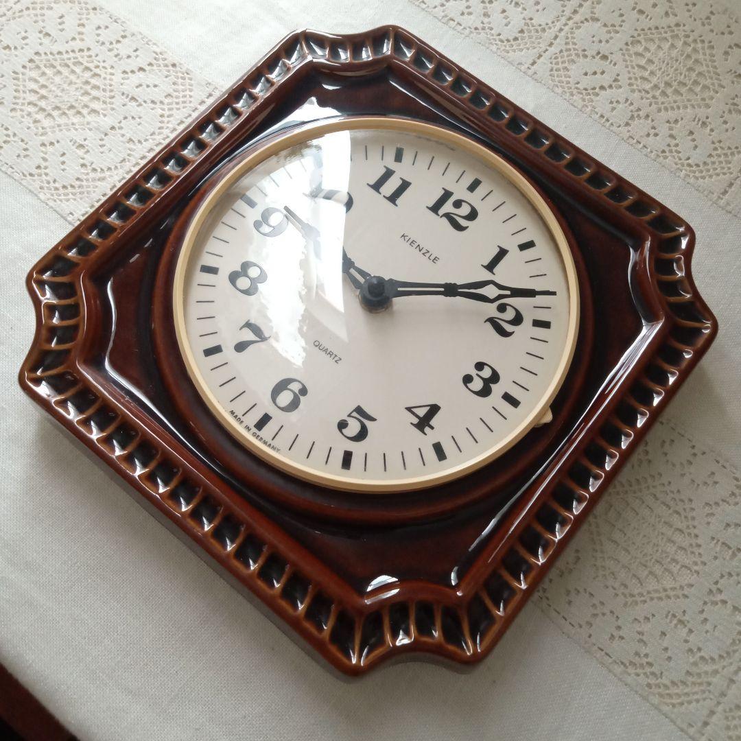 Kienzle 掛時計 ブラウン 陶器製　1970年代ドイツビンテージ