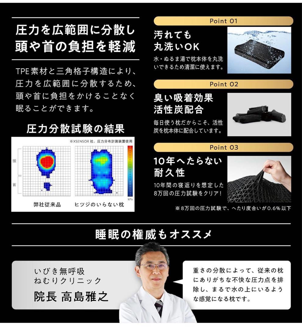 ヒツジのいらない枕 - ブラック　至極