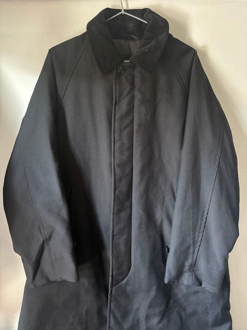 値下 古着 スティーブンアラン コーデュロイ襟 ステンカラーコート　黒