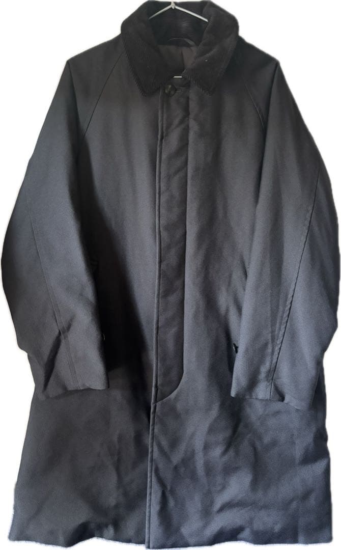 値下 古着 スティーブンアラン コーデュロイ襟 ステンカラーコート　黒