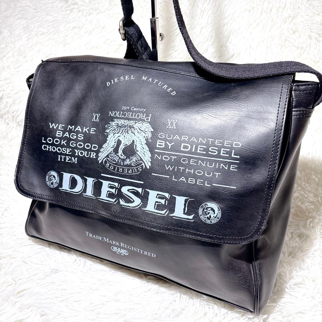 DIESEL ディーゼル　ブレイブマン　レザー　ショルダーバック　A4 ブラック