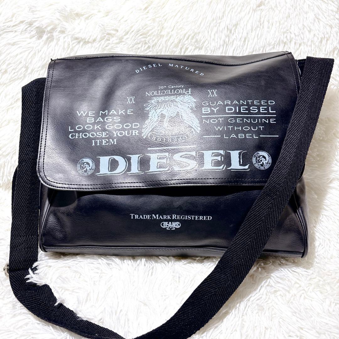 DIESEL ディーゼル　ブレイブマン　レザー　ショルダーバック　A4 ブラック