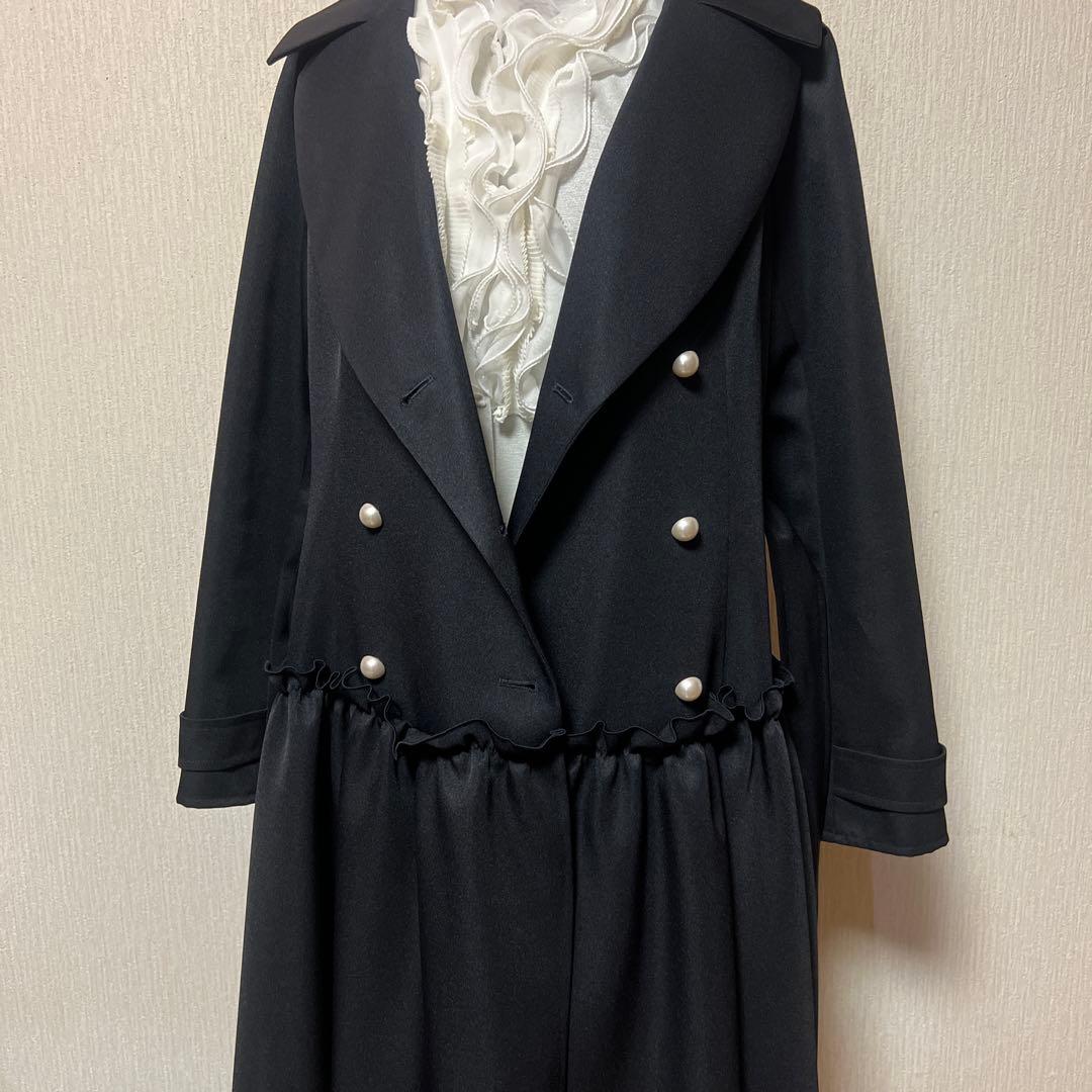 お値下げ★ルネ★Rene★パールボタンフリルロングコー★36★春秋冬
