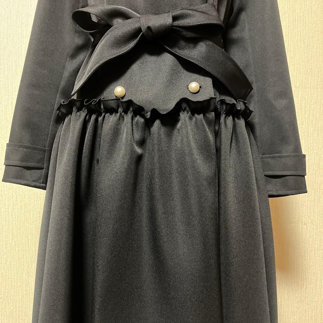 お値下げ★ルネ★Rene★パールボタンフリルロングコー★36★春秋冬