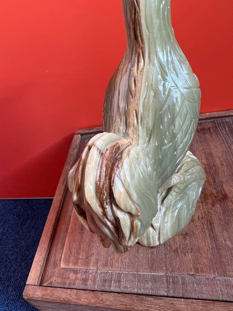 1495  特上彫 酉　鶏　置物 彫刻工芸品