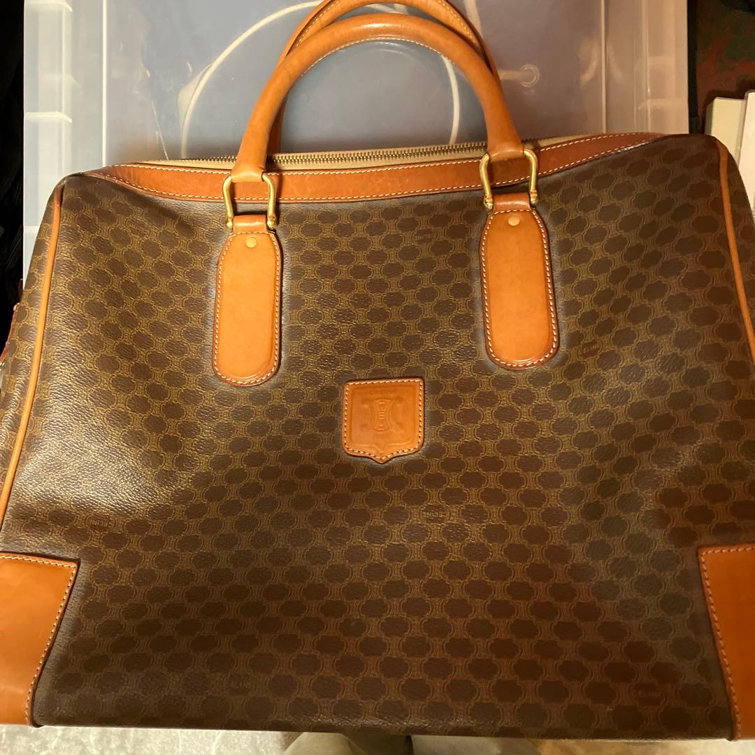 セリーヌ ボストンバッグ ブラウン ベージュ マカダム