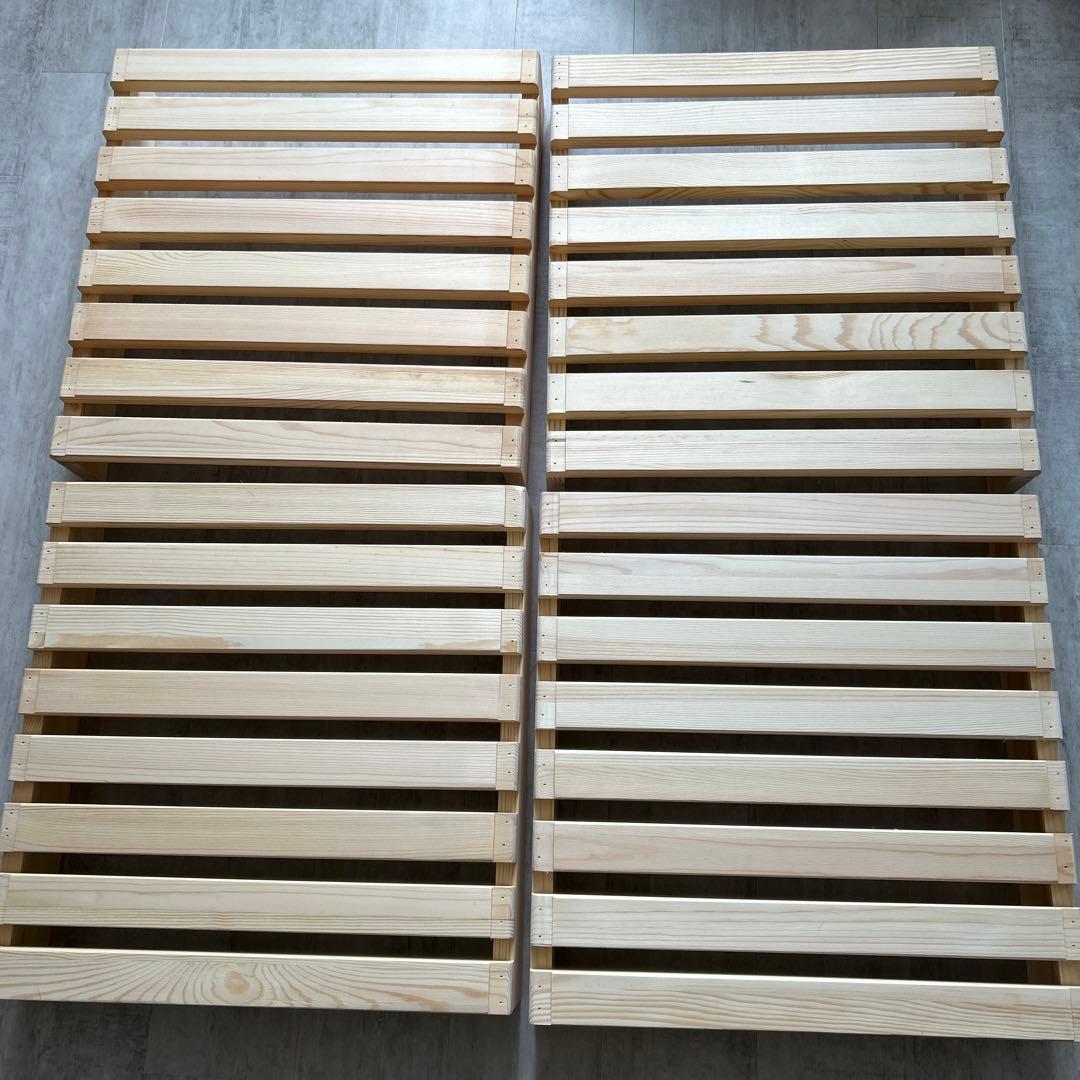 ①【２ヶ月使用】パレットベッド 8枚 すのこベッド 正方形