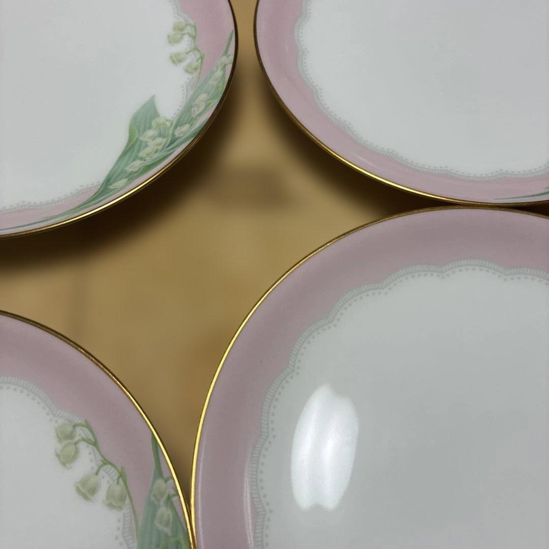 大倉陶園　白磁　鈴蘭　プレート　4枚