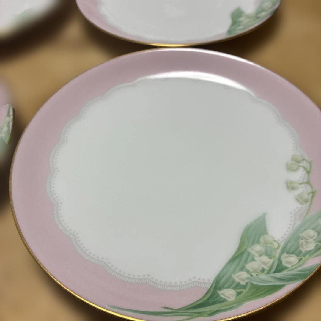 大倉陶園　白磁　鈴蘭　プレート　4枚