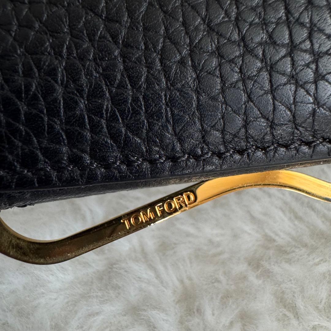 トムフォード　マネークリップ　シボ革　レザー　黒　付属品付き