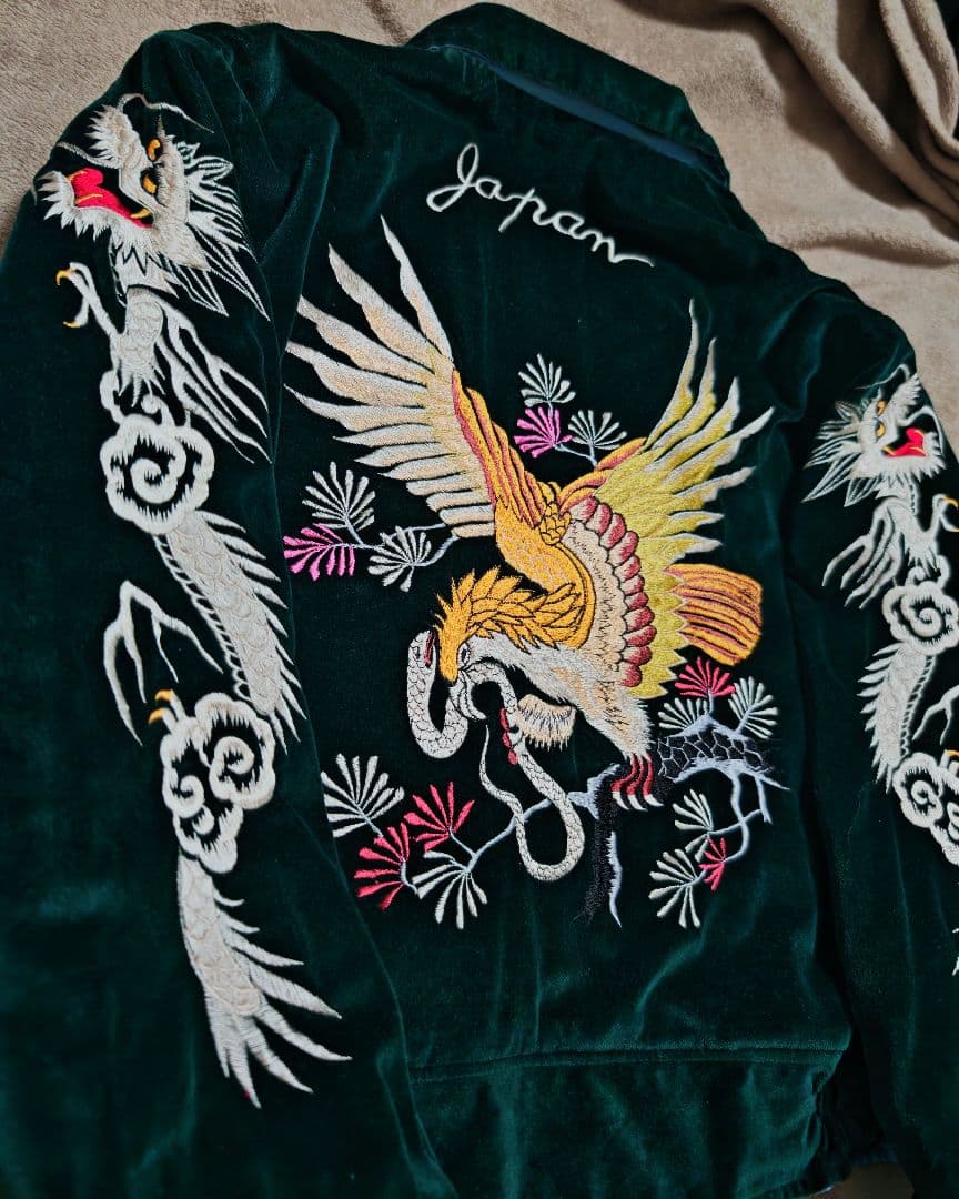 美品 未使用近 テーラー東洋 ２面用 虎龍鷲 別珍 スカジャン vintage