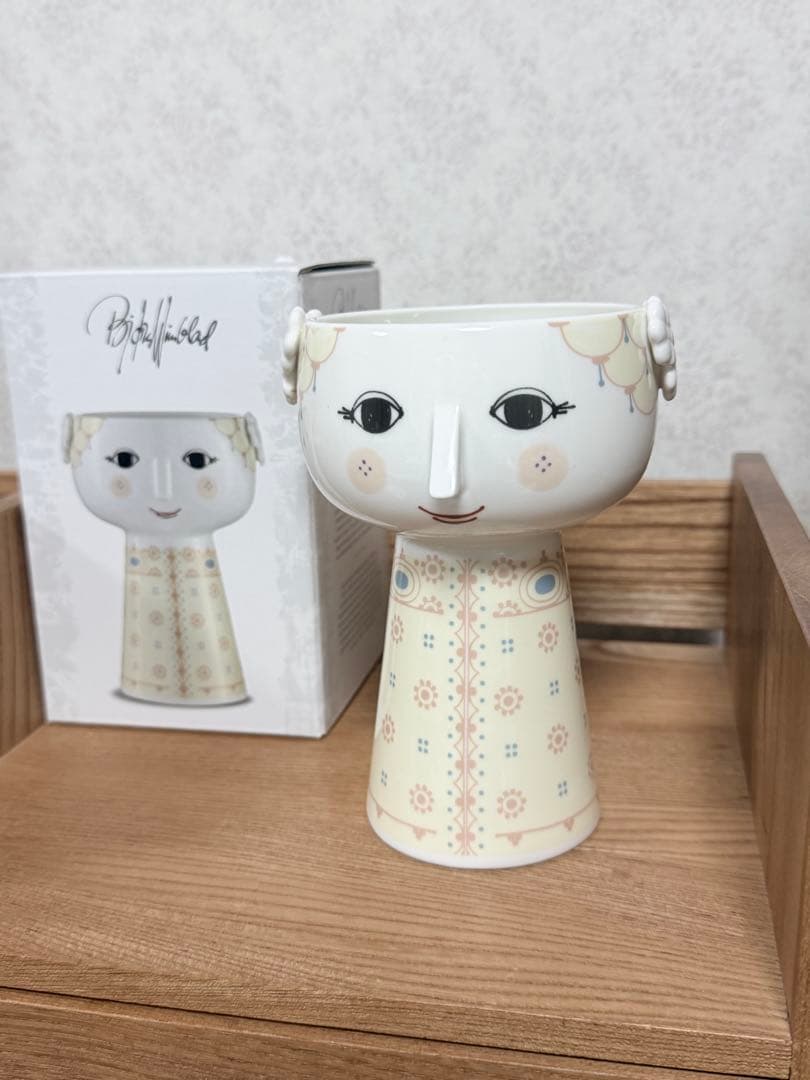 ビヨン・ヴィンブラッド　花瓶　約14.2cm 箱付き