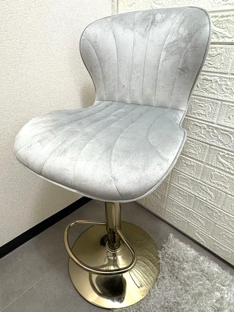 回転バーチェア　グレー