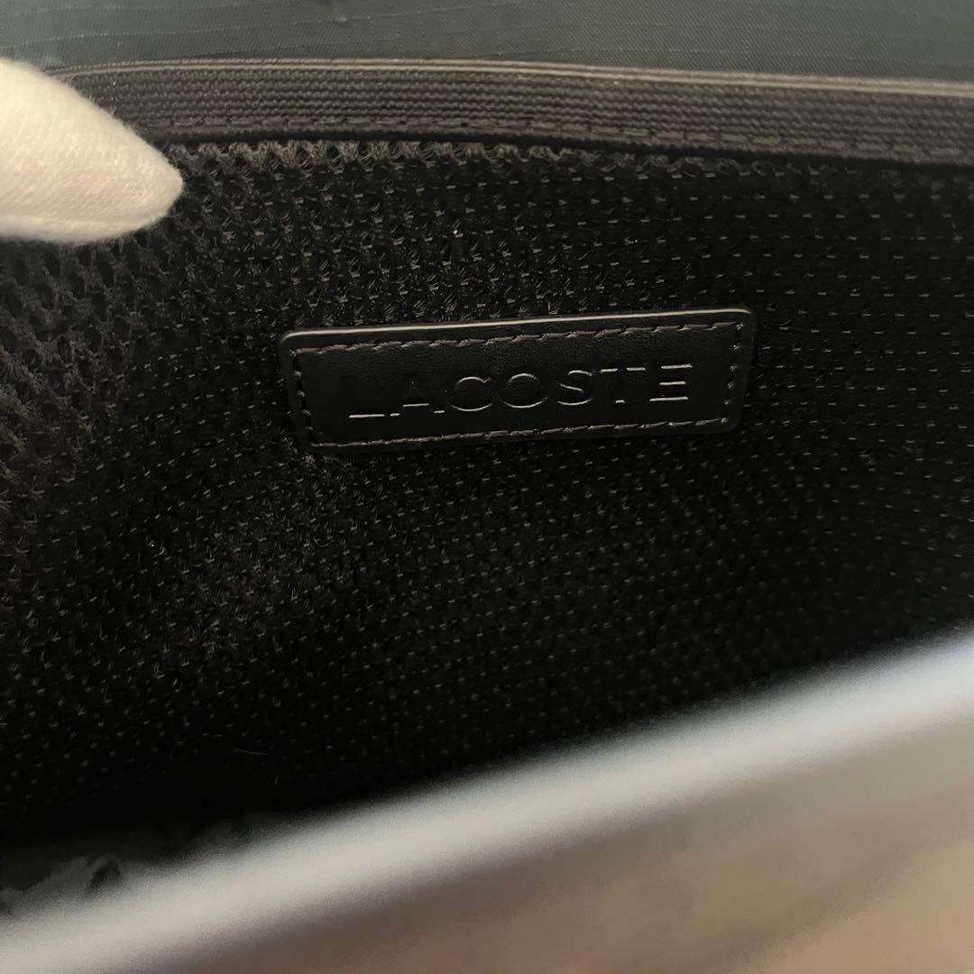 [未使用]ラコステ モノグラム メッセンジャー ショルダーバッグ ブラック