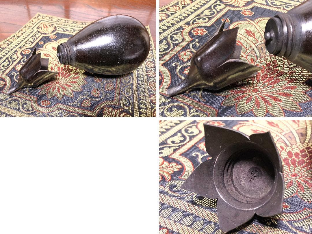 【 木彫漆塗茄子香筒 】　　最上手品　　蔵出　　I1105I