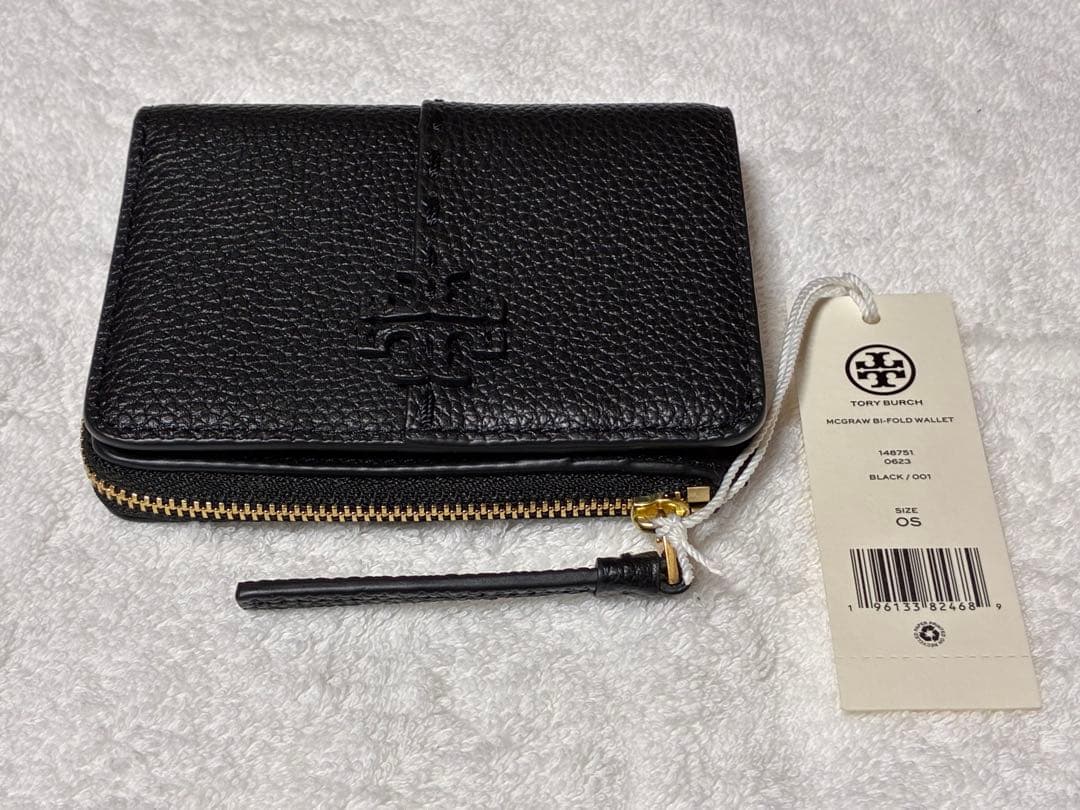 【新品未使用】TORY BURCH（トリーバーチ）　二つ折り財布　BLACK