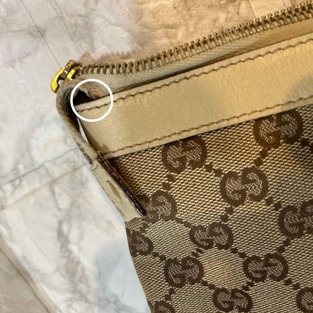 美品✨ グッチ キャンバス ボストンバッグ ベージュ GG レザー 金具付
