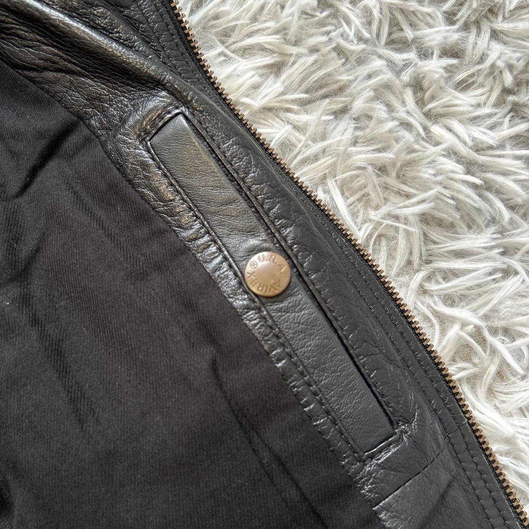 AVIREX ラムレザージャケット ライダース ブラック Sサイズ