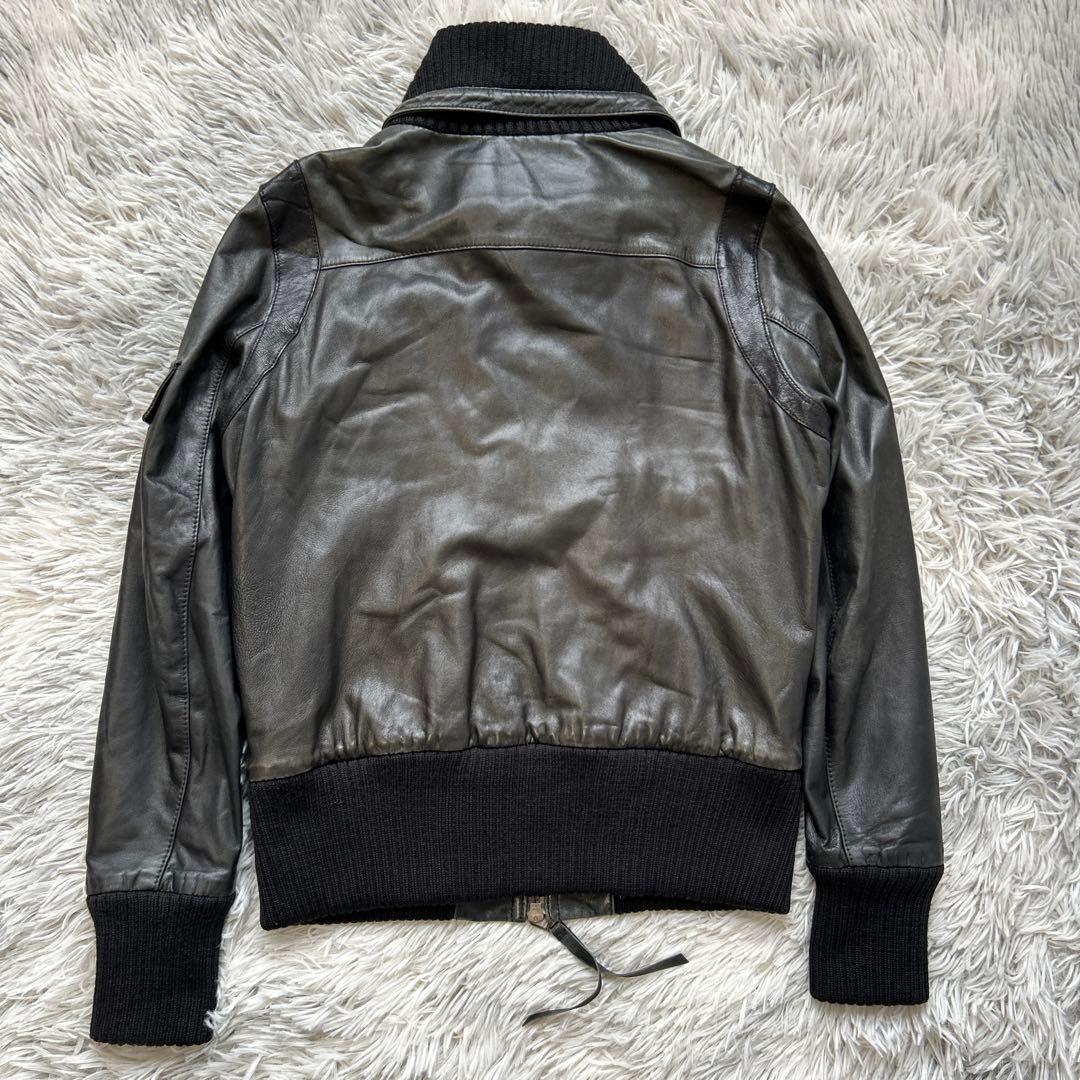 AVIREX ラムレザージャケット ライダース ブラック Sサイズ