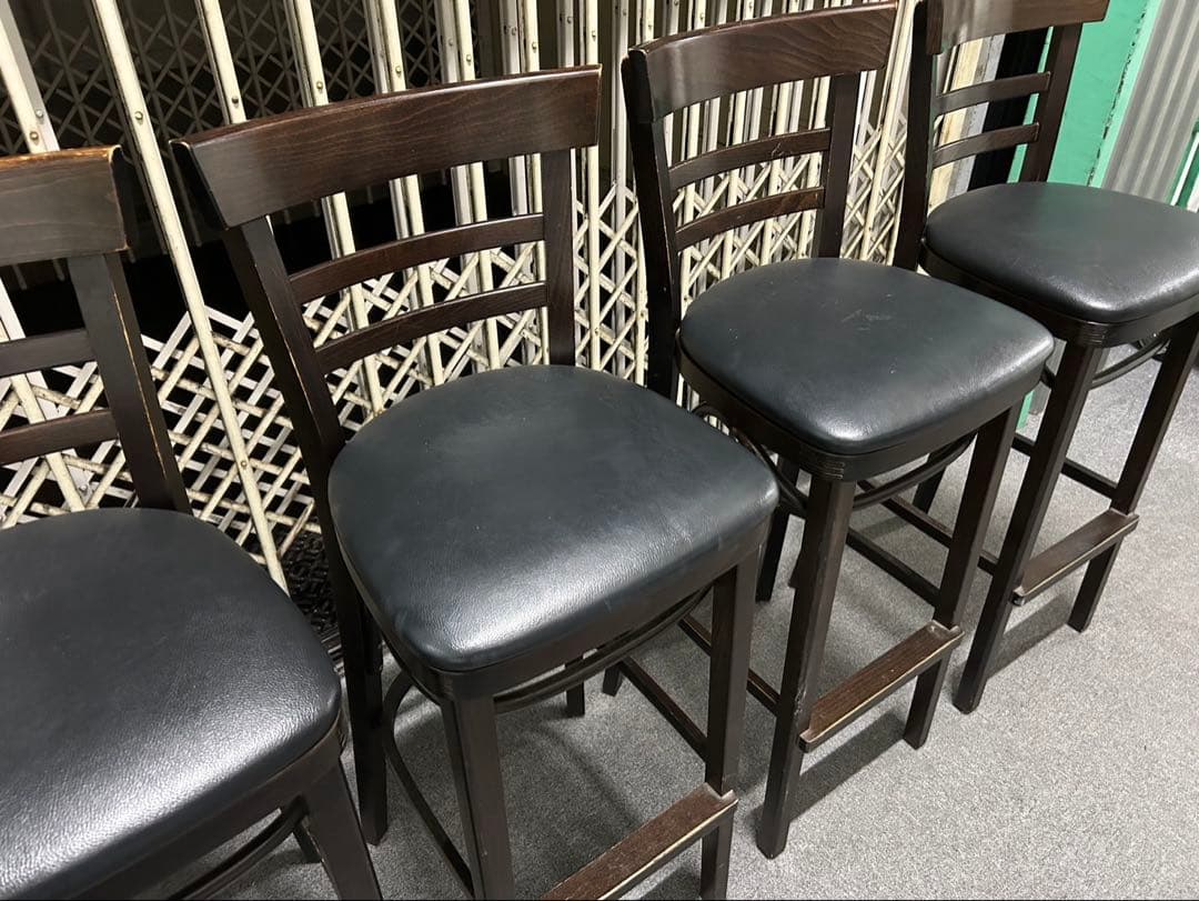 CRES バーチェア　ハイチェア4脚セット　店舗什器　カウンターチェア　木製椅子