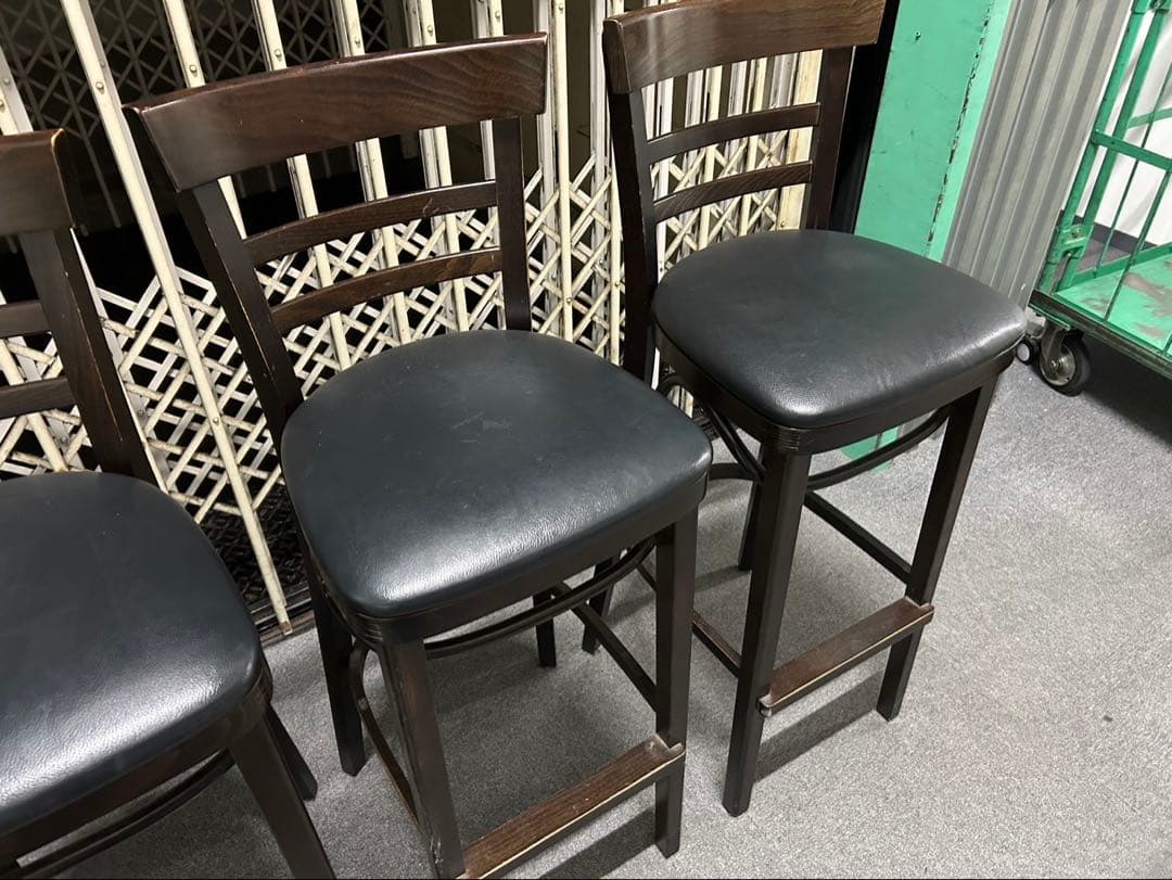 CRES バーチェア　ハイチェア4脚セット　店舗什器　カウンターチェア　木製椅子