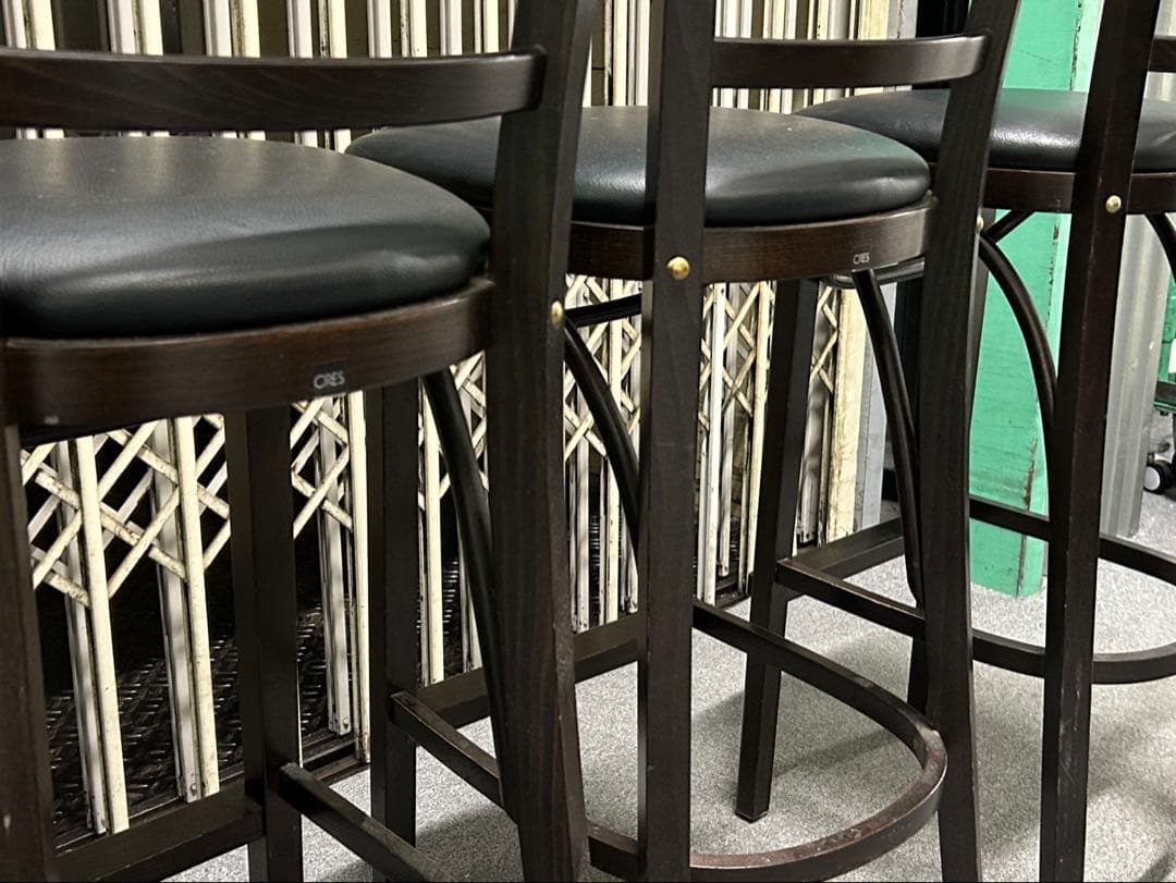 CRES バーチェア　ハイチェア4脚セット　店舗什器　カウンターチェア　木製椅子