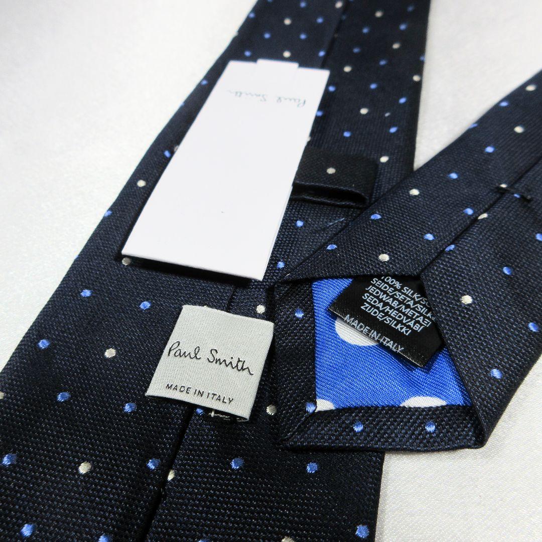 未使用☆ポールスミス/Paul Smith　ネイビー　ドット柄　ネクタイ