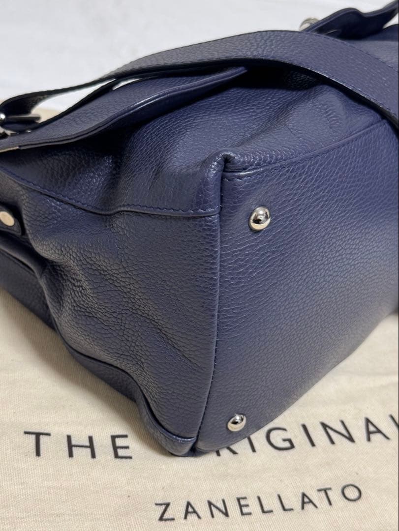◆イタリア製！ZANELLATO◆美品！『新型・ポスティーナ Ｍ＋』紺◆
