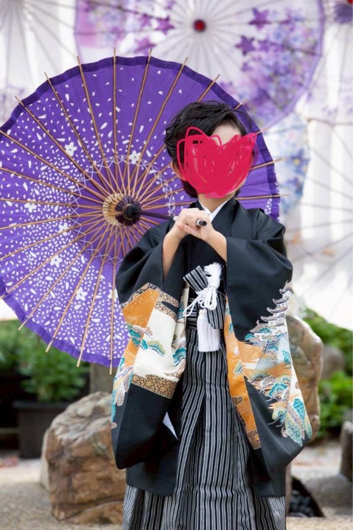 七五三　5歳　羽織2種　U-SUKeKIDSブランド フルセット　雪駄2個