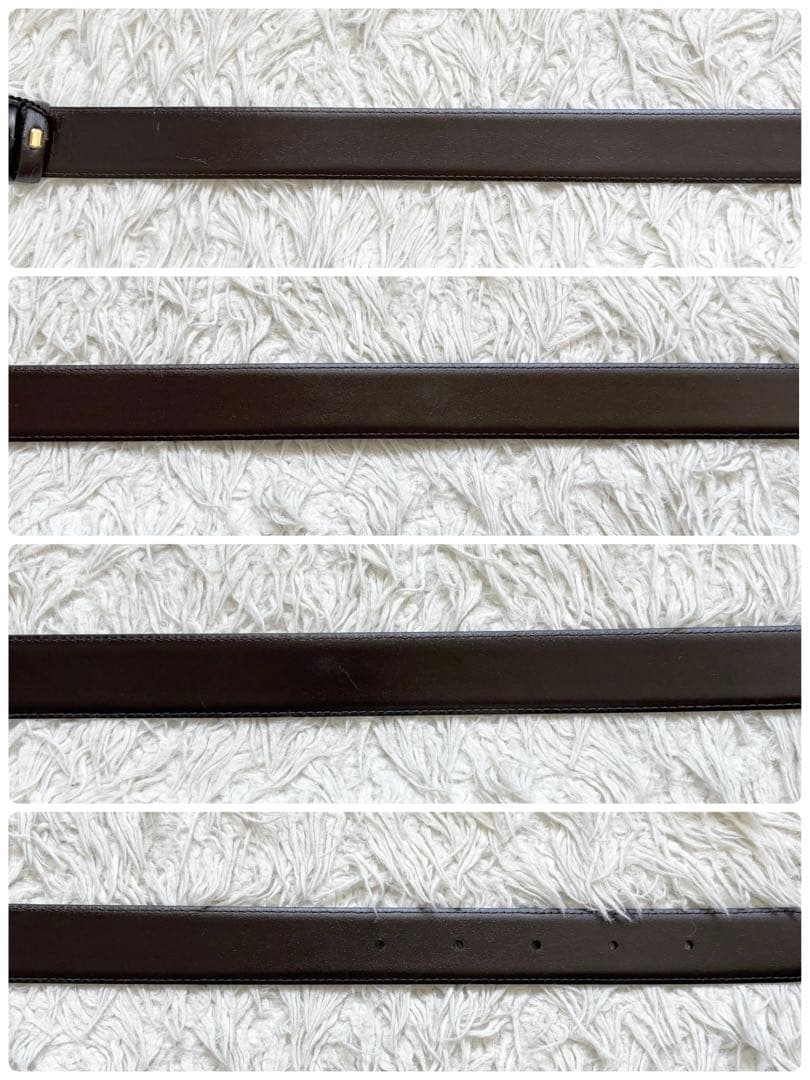 未使用　dunhill スクエアバックル レザーリバーシブルベルト　箱保存袋