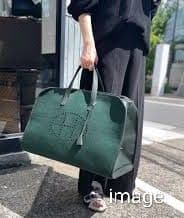 エルメス◇ボストンバッグ◇フェルト✕レザー◇グリーン◇オシャレ◇希少◇格安出品