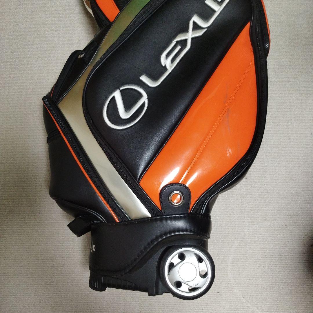 Lexus キャスター付きキャディバッグ オレンジ ブラック フードなし