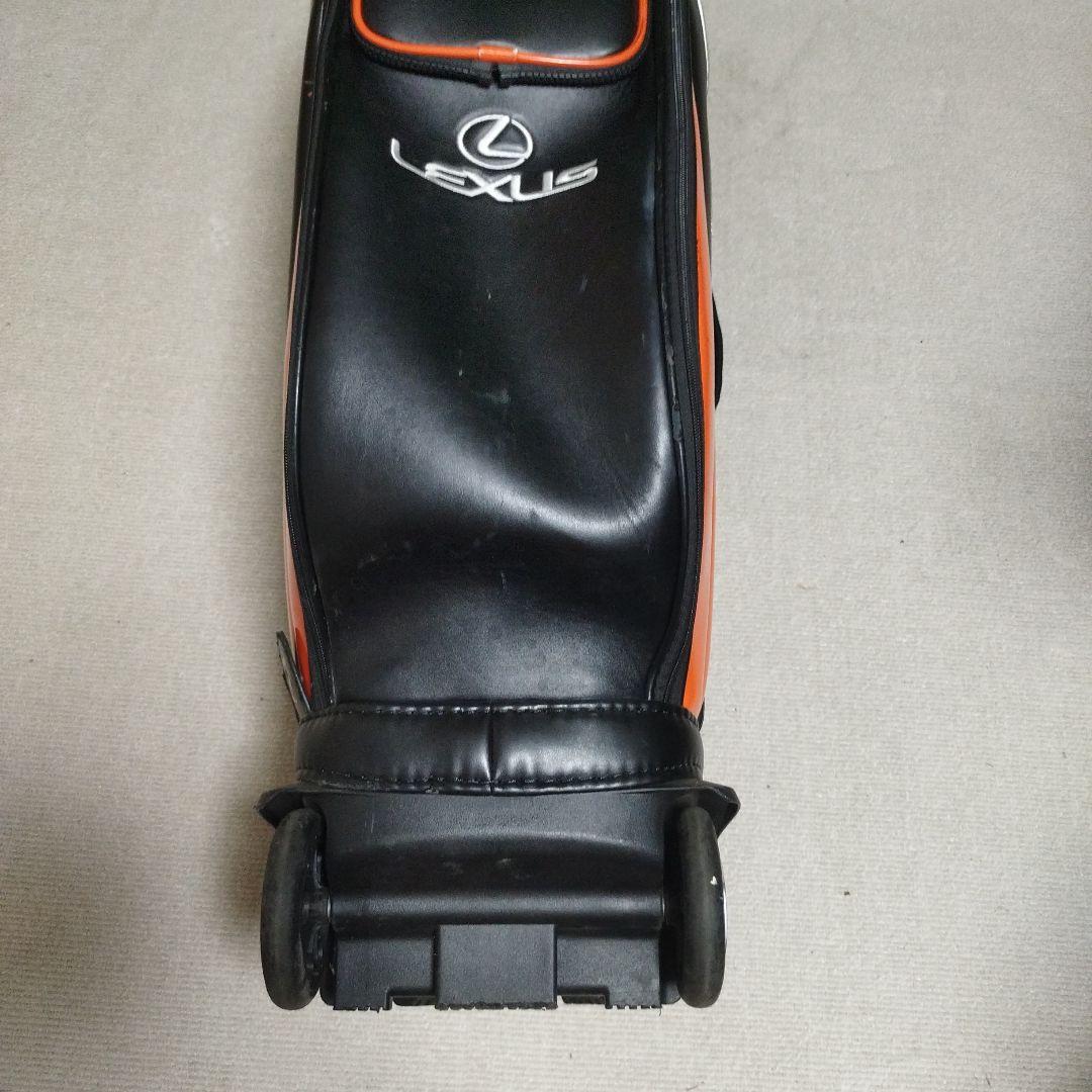 Lexus キャスター付きキャディバッグ オレンジ ブラック フードなし