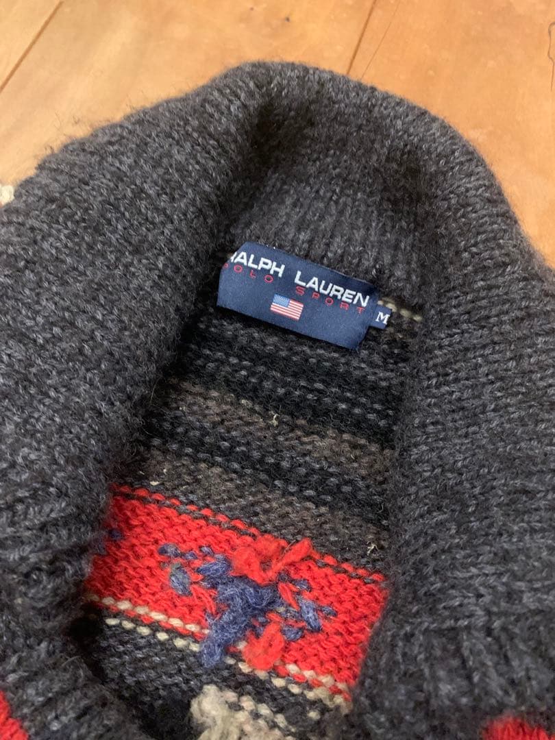 90's Ralph Laurent polo sport カウチン　ニット