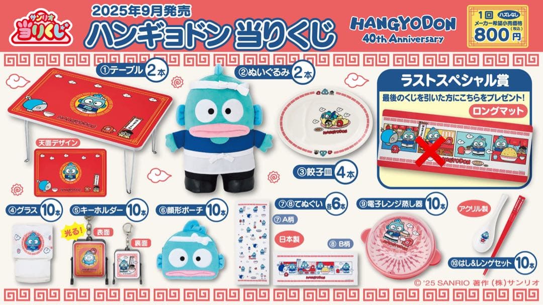 【新品未使用】サンリオ ハンギョドン 当りくじ　①〜⑩ 10点セット