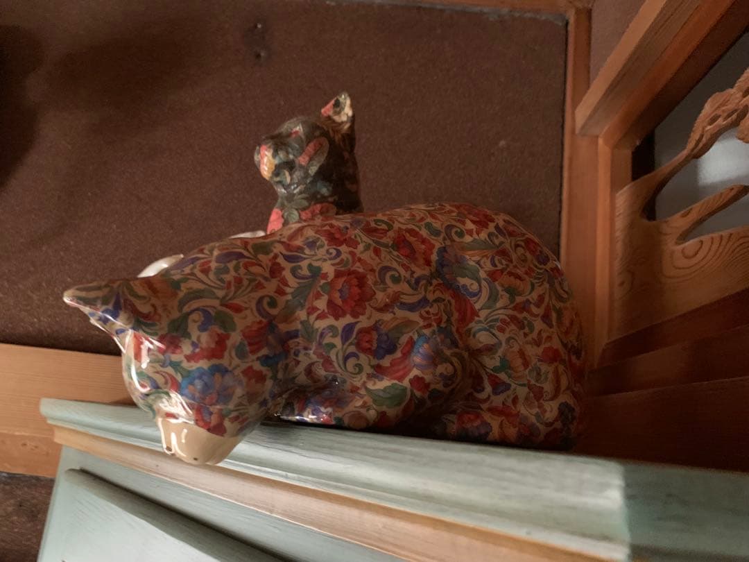 イギリス製デコパージュ　上から貴方を覗き込む可愛い猫ちゃん！