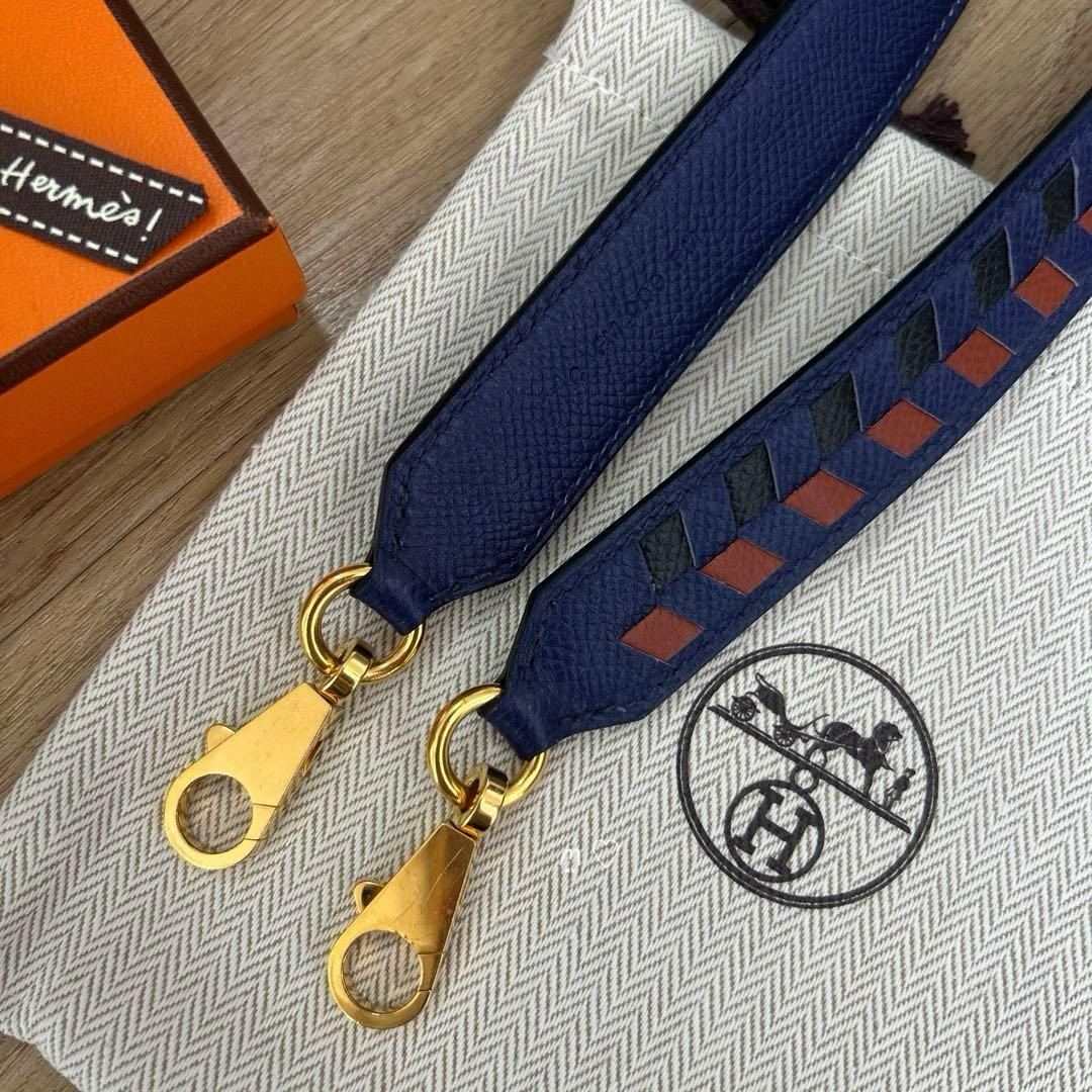 エルメス　トレサージュドゥキュイール25mm　バンドリエールショルダーストラップ