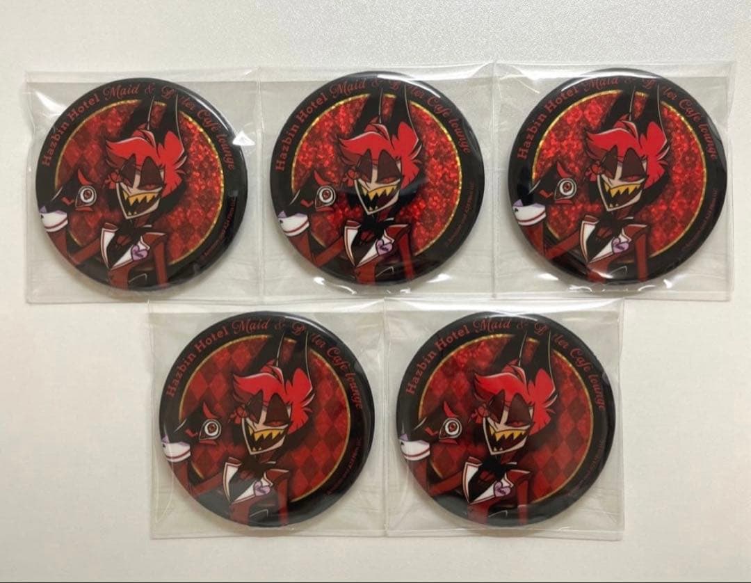 ハズビンホテル　アラスター　アニカフェ　グリッター缶バッジA 5点